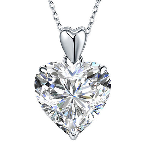Heart Created Diamond Pendant Necklace Bridesmaid Wedding Jewelry