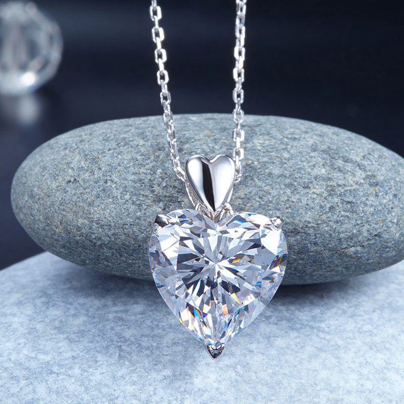 Heart Created Diamond Pendant Necklace Bridesmaid Wedding Jewelry