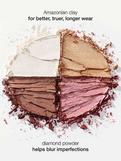 Highlighting Eye & Cheek Palette – 4 Pro-Curated Shades for Cheeks & Lids, Silky Lightweight Lit-From-Within Glow with Diamond Powder Soft-Focus Finish