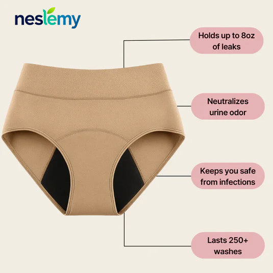 ⏰ Final 3 Hours! 60% OFF 🎀 | NESLEMY™ 100% Leak-Proof Underwear 4-pack