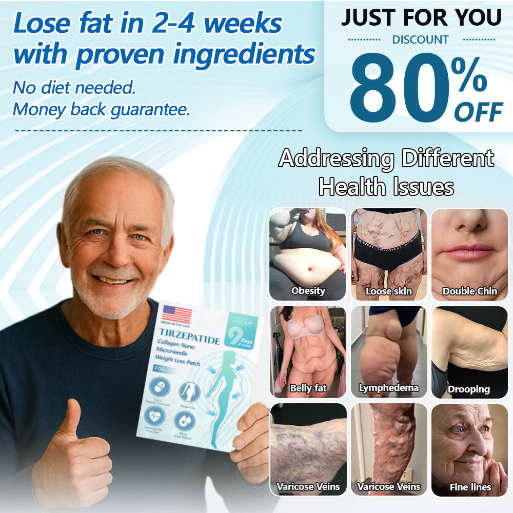 【Last Day Promotion 60% OFF🌟】🌟🌟 SMGT-GLP-1 𝐓𝐢𝐫𝐳𝐞𝐩𝐚𝐭𝐢𝐝𝐞 & 𝐂𝐨𝐥𝐥𝐚𝐠𝐞𝐧 𝐍𝐚𝐧𝐨 𝐌𝐢𝐜𝐫𝐨𝐧𝐞𝐞𝐝𝐥𝐞 𝐖𝐞𝐢𝐠𝐡𝐭 𝐋𝐨𝐬𝐬 𝐏𝐚𝐭𝐜𝐡丨Targets Obesity, Loose Skin, High Blood Pressure, Diabetes, Fatty Liver, Joint Pain, Brain Fog, Low Energy, Body Aches, and More