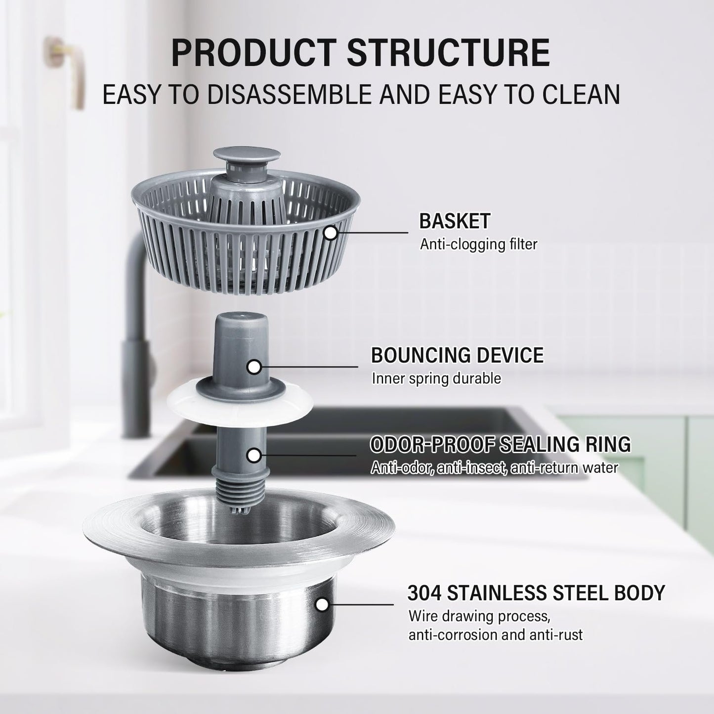 🏆Buy More Save More🔥Upgraded 3 in 1 Kitchen Sink Drain Straine