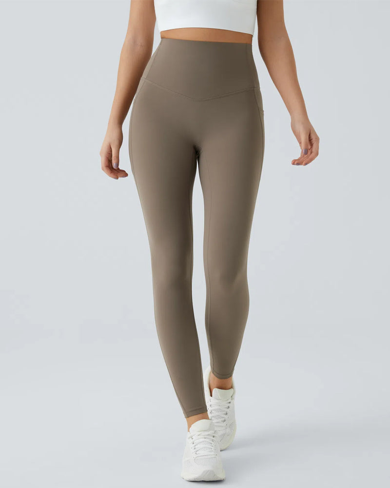 Butt Lifting Tummy Control Side Pocket High Waisted Shaping Training Leggings