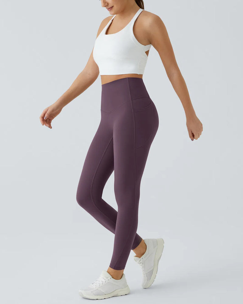 Butt Lifting Tummy Control Side Pocket High Waisted Shaping Training Leggings