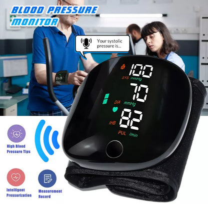 Automatic Wrist Blood Pressure Monitor — Clinically Accurate | Large Backlit Display | Adjustable Cuff | Voice Broadcast | Portable Storage Case