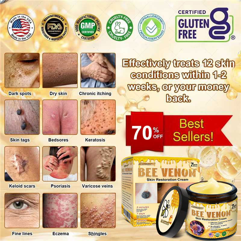 ✨FDA Approved:LOVILDS™  Bee Venom Skin Restoration Cream — 🔥Limited Time 70% OFF🔥
