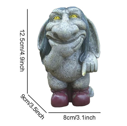 Hoomwell Resin Garden Lawn Gnome Statue Pondering Sylvester the Cynical Gnome Troll