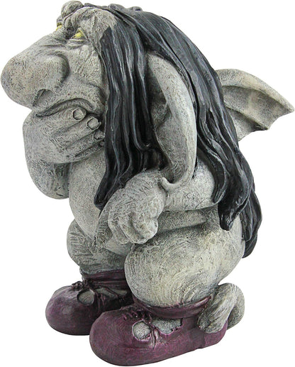 Hoomwell Resin Garden Lawn Gnome Statue Pondering Sylvester the Cynical Gnome Troll