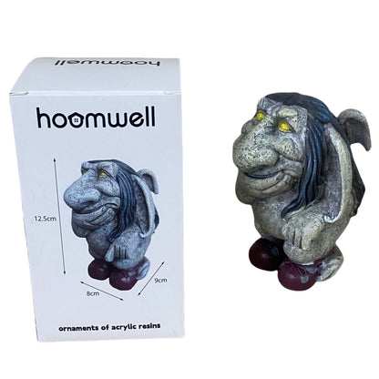 Hoomwell Resin Garden Lawn Gnome Statue Pondering Sylvester the Cynical Gnome Troll